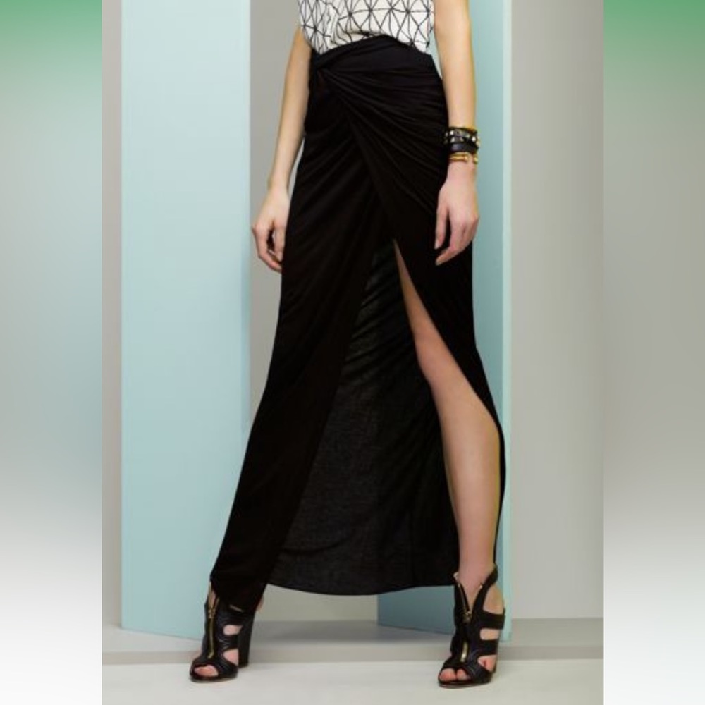 Helmut Lang Asymmetric Black Skirt Slit P